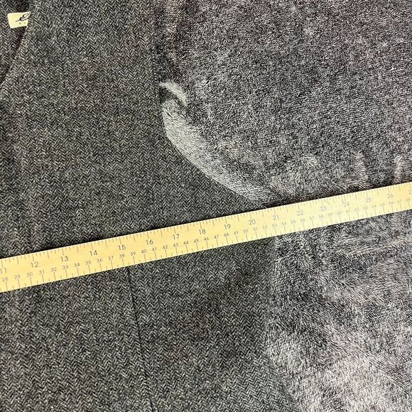 Vtg Eddie Bauer Wool Blend Herringbone Gray Shift Dress Women's 14P V-Neck - Picture 5 of 10